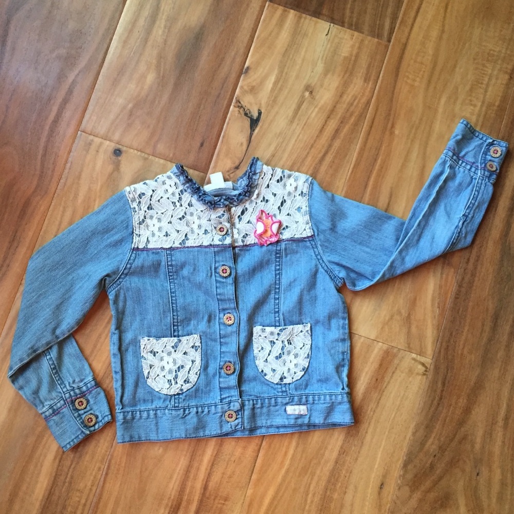 Naartjie Jean Jacket Girls with white lace